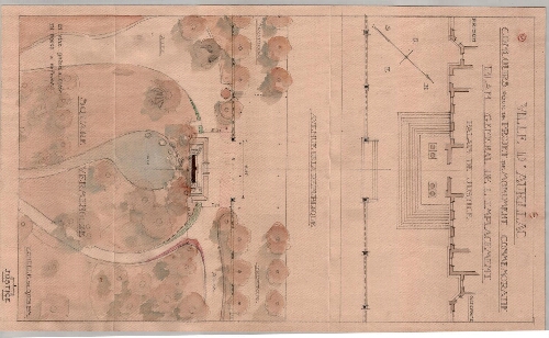 Plan du square Vermenouze et de l’emplacement du monument commémoratif