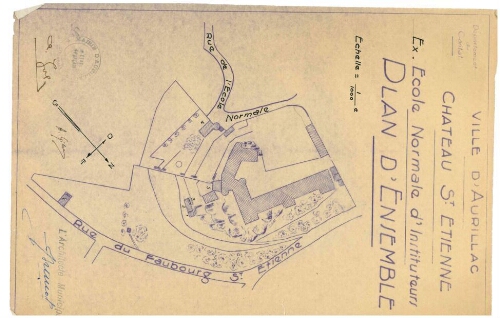 Plan du château de Saint Etienne, ancienne école normale