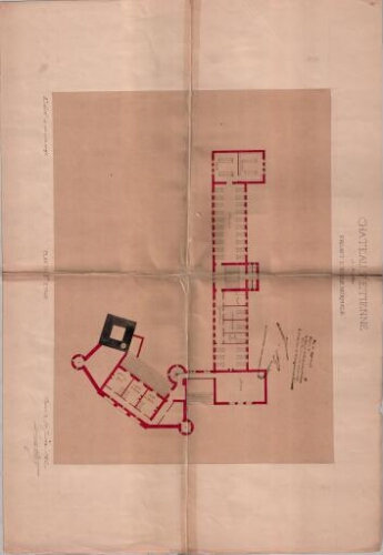 Plan du second étage du projet de l'école normale au château de Saint Etienne