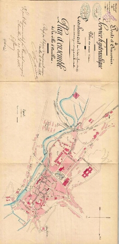Plan d'ensemble ville avec canaux usiniers 1889
