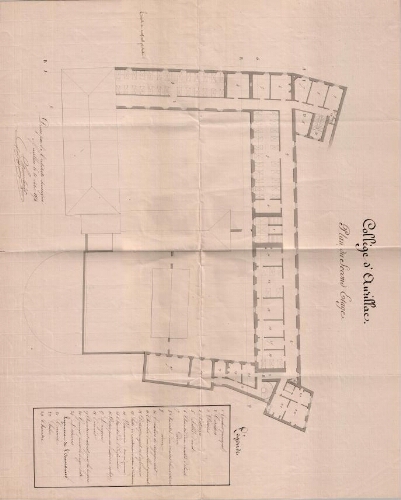 Collège Jeanne de la Treilhe : Plan du collège d'Aurillac second étage