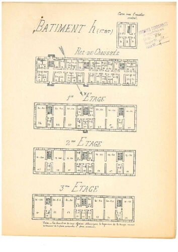 plan du bâtiment h caserne Delzons
