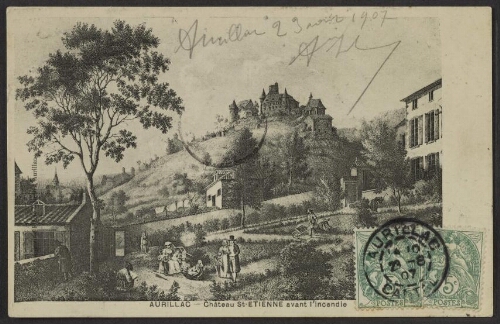 Gravure du Château St Etienne avant l'incendie