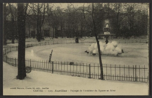 Aurillac - Paysage du Square en hiver