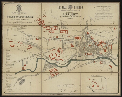 Aurillac selon plan Bétancourt 1891