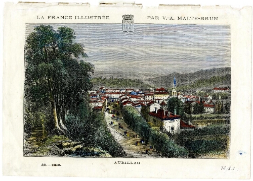 Aurillac, vue générale, in La France illustrée par V.-A. Malte-Brun